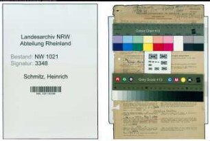 Entnazifizierung Heinrich Schmitz , geb. 07.02.1901 (Krankenkassenangest.)