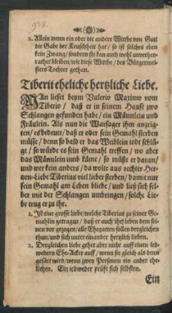 Tiberii eheliche hertzliche Liebe.