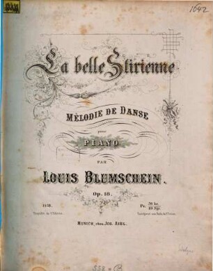 La belle stirienne : mélodie de danse pour piano ; op. 18