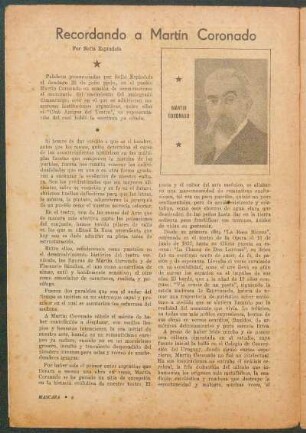 Recordando a Martín Coronado