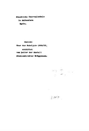 1932/33: Bericht über das Schuljahr ... - 1932/33