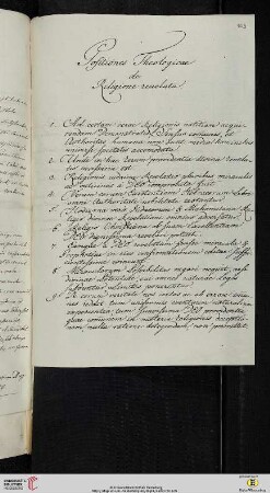 Thesensammlung: Positiones Theologicae de Religione reuelata