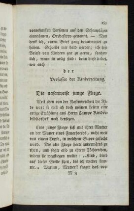 181-182 Die nasenweise junge Fliege