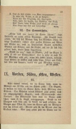 IX. Norden, Süden, Osten, Westen.