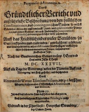 Prognosis astronomica auff d. J. 1637