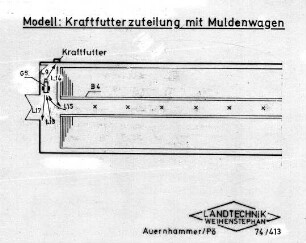 Modell: Kraftfutterzuteilung mit Muldenwagen