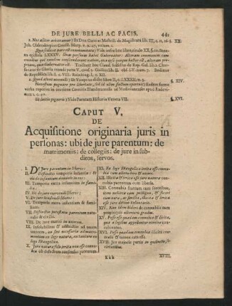 Caput V. De Acquisitione originaria iuris in personas ...