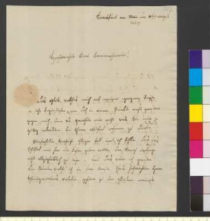 Brief von Schnyder von Wartensee, Xaver an Goethe, Johann Wolfgang von