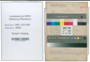 Entnazifizierung Hedwig Scharf , geb. 03.01.1896 ()