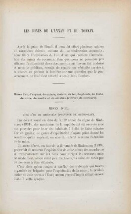 Les mines de l'Annam et du Tonkin