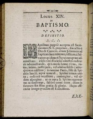 Locus XIV. De Baptismo.
