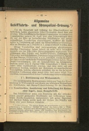 Allgemeine Schifffahrts- und Strompolizei-Ordnung.*)