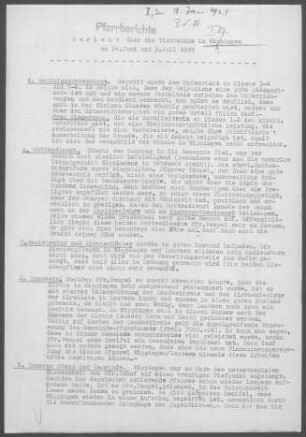 Wippingen-Lautern: Visitationsbericht mit Pfarrbericht 1959