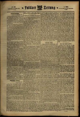 Zweite Ausgabe vom Samstag, den 28. September 1912.
