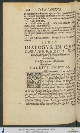 Dialogus In Quo Laelius Reddit Rationem, cur plerosque locos in Cicerone mutaverit