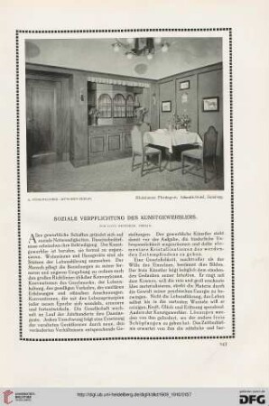 Soziale Verpflichtungen des Kunstgewerblers