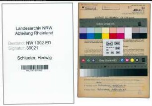 Entnazifizierung Hedwig Schlueter, geb. 06.02.1893 (Lehrerin)