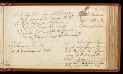 Eintrag (Göttingen, 03.06.1780 / 1836)