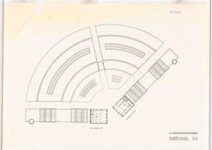 Institut für Kulturanthropologie, gegenüber der Kongresshalle, Berlin-Tiergarten Schinkelwettbewerb 1984: Grundriss 3.OG 1:200