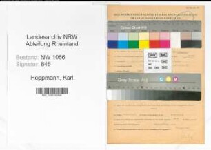Entnazifizierung Karl Hoppmann , geb. 11.11.1914 (Angestellter)