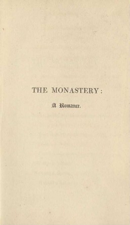 The Monastery: A Romance