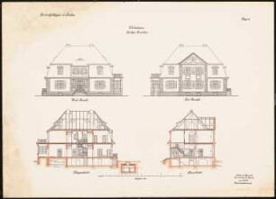 Zentralgefängnis, Mühlenweg, Stuhm Wohnhaus für den Direktor: Ansichten, Schnitte 1:100
