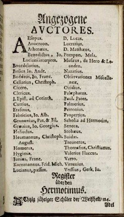 Angezogene Auctores.
