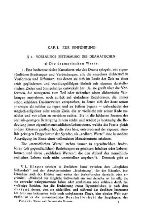 § 1. Vorläufige Bestimmung Des Dramatischen