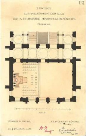 Neureuther, Gottfried von; München; Königlich - Bayerische Polytechnische Schule (TU) - Grundriss