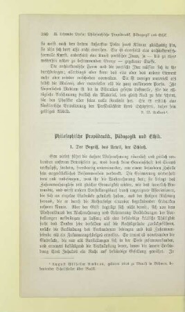 Philosophie Propädeutik, Pädagogik und Ethik