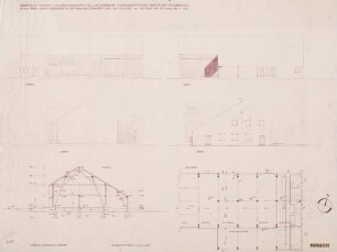 Neubau einer Mehrzweckscheune in der Vorzugsmilchanstalt Veitshof (Grundriss und Schnittzeichnung)