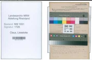 Entnazifizierung Lieselotte Claus , geb. 05.07.1909 ()