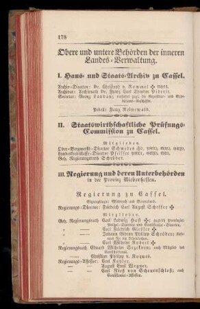 Obere und untere Behoerden der inneren Landes=Verwaltung.