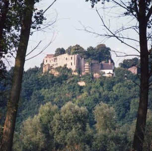Hofkirchen. Blick auf die Burgruine Hilgartsberg (12. Jh.)