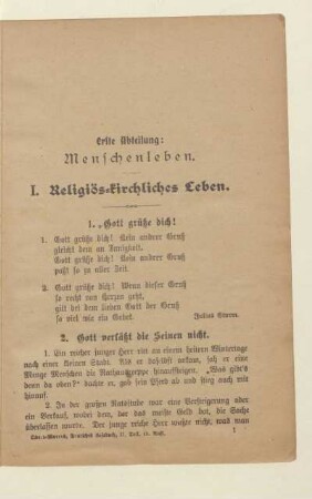 I. Religiös-kirchliches Leben