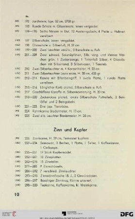 Zinn und Kupfer (Nr.226-340)