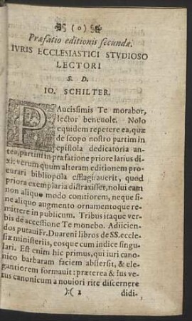 Praefatio editionis secundae iuris Ecclesiatici Studioso Lectori