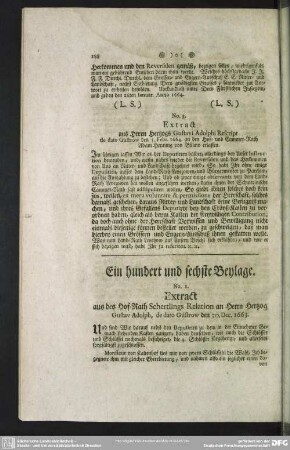 Ein hundert und sechste Beylage. [No. 1.-4.]