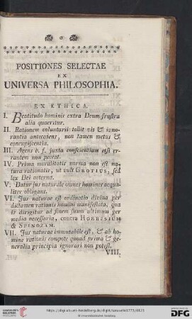 Positiones selectae ex universa philosophia