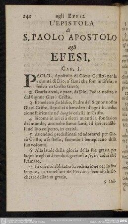 L' Epistola di S. Paolo Apostolo agli Efesi