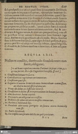 Regula LXII. Nullus ex consilio, dummodo fraudulentum non fuerit, obligatur