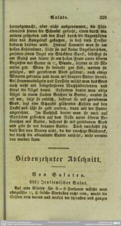 Siebenzehnter Abschnitt. Von Salaten