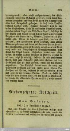 Siebenzehnter Abschnitt. Von Salaten