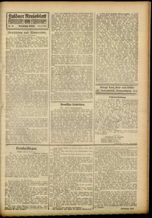 Zweite Ausgabe vom Samstag, den 27. April 1918.