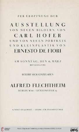 Carl Hofer & Ernesto de Fiori