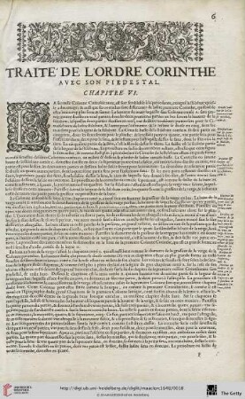 Traité de l’ordre Corinthe. Avec son piedestal