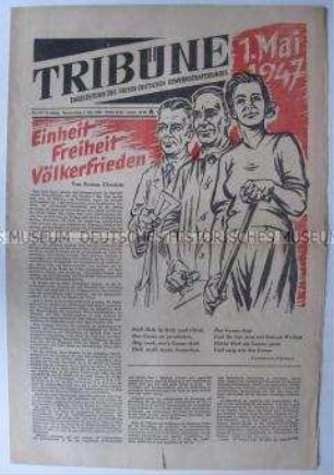 Tageszeitung des FDGB "Tribüne" zum 1. Mai