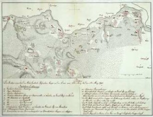 WHK 32 Krieg mit Frankreich 1792-1805: Plan der Lage eines Teils des hessischen Korps an der Ems, 25. März bis 3. Mai 1795