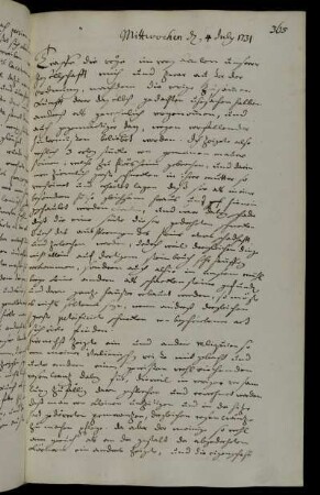 Mittwochen d 4 July 1731