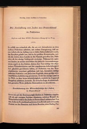 Die Ansiedlung von Juden aus Deutschland in Palästina